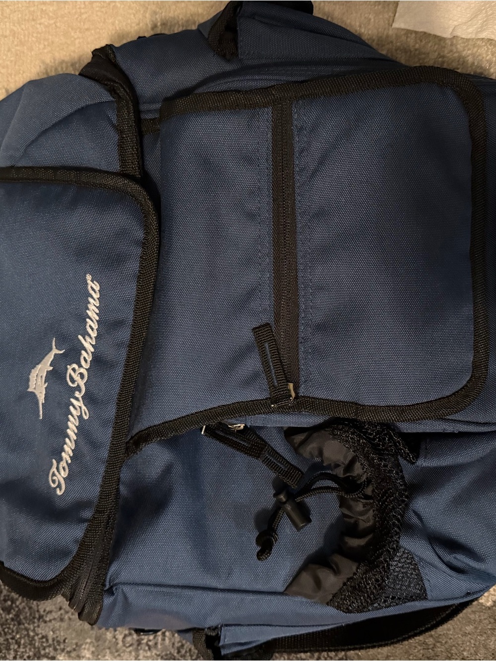 Tommy Bahama Navy Blue Men's Backpack with Front Pockets. Perfect condition